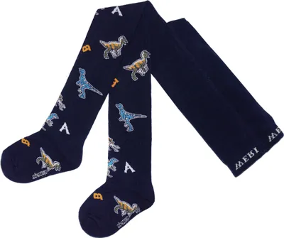 Produktbild von Kinderstrumpfhosen für Jungen aus Baumwolle Dinos Marine Größe 122-128