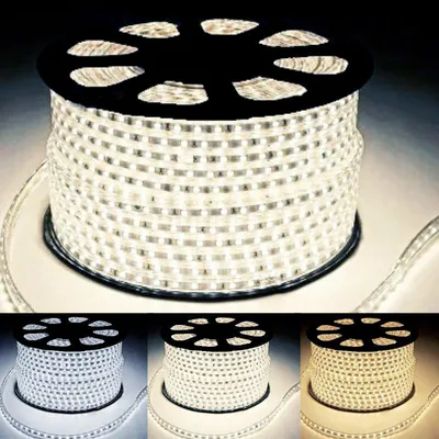 Produktbild von LED-Band 220 V, zuschneidbar, 50 m, IP65, 2835, 120 LED/m – Warmweiß 2300 K – 3500 K