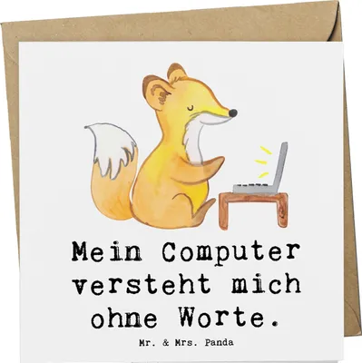 Produktbild von Mr. & Mrs. Panda Glückwunschkarte Verständnisvoller Softwareentwickler - Weiß - Geschenk, Verständnis, Berufe, Beziehung, Beruf, Grußkarte, Softwareentwicklung, faltkarte