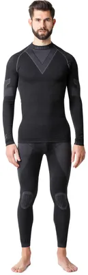 Produktbild von Ladeheid Herren Funktionsunterwäsche Set Langarm Shirt Lange Unterhose Thermoaktiv LAGI003 (Schwarz/Graphite, M)