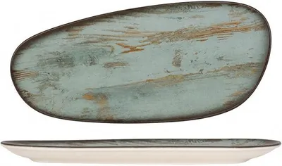 Imagen del producto de Plato de servir - Madera - Porcelana - 36 cm - Juego de 2 unidades