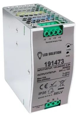 Obrázok produktu pre LED Solution LED zdroj 24V 240W na DIN lištu 191473