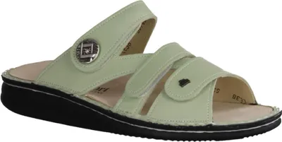 Produktbild von Finn Comfort Agueda, Damenschuhe, bequeme Pantolette, Hellgrün, Leder, - Damenschuhe Pantolette /  Zehentrenner, Grün, leder (feel)&nbsp