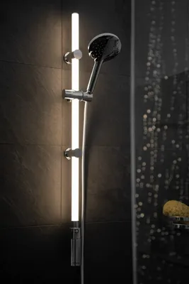 Produktbild von WENKO LED Duschstange 94 cm Warmweiß, beleuchtete Brausestange