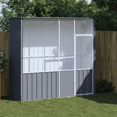 Image de BEI CLORIS Volière Anthracite 215x78x200 cm Acier galvanisé - Cages pour oiseaux Nouveau5932612 2parcel