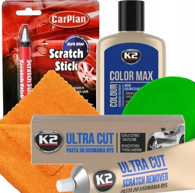 Produktbild von Set aus Wachsmalstiften, Paste, Farbe blau zum Entfernen von Kratzern auf Kratzern