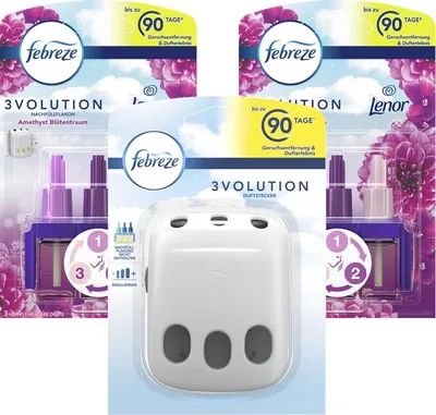 Produktbild von Febreze 3Volution Duftstecker + 2 Nachfüllflacons Amethyst Blütentraum 20ml