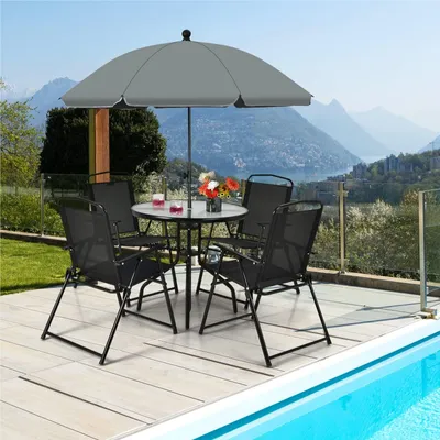 Produktbild von 6-teiliges Gartenset - Gartenmöbelset - Balkonset - Outdoor-Set - Lounge-Set - Klappstühle