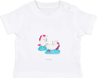 Produktbild von Mr. & Mrs. Panda  T-Shirt Einhorn Sekt 12. - 18. Monat - Weiß - Geschenk, Kinder, Einhörner, Freundin, Party, Unicorn, Spaß, Baby, Beste, Kleinkind, Babyshirt, Shirt