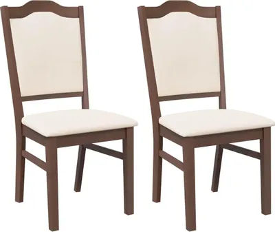 Produktbild von Esszimmerstühle mit Kissen 2 Stk. Braun Massivholz Gummibaum