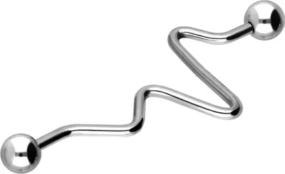 Produktbild von Zungenpiercing, Intim-Piercing Chirurgenstahl Industrial Ohrpiercing HERZSCHLAGKURVE