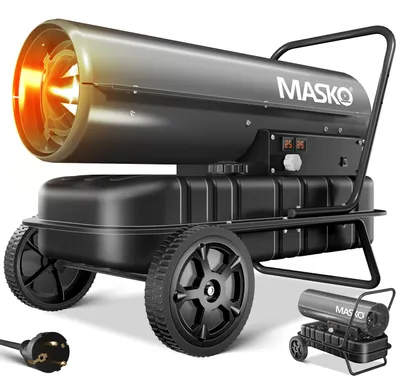 Produktbild von MASKO® Heizkanone 30kW Diesel Bautrockner Bauheizer Heißluftgenerator Heizgebläse 34L Tank mit Thermostat Ölheizer Luftstrom 750m³/h/Stunde Ölbeheizung Heizlüfter Heizstrahler