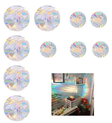 Productafbeelding van Vensterfolie, kleurrijk, 10 stuks, vogelbescherming, regenboogprisma-effect