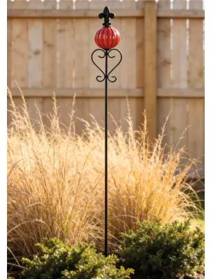 Produktbild von Metallstab mit Keramikball Lafiora 9,5 x 7 x 95 cm rot