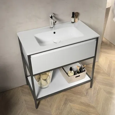 Obrázek produktu pro Loft 2.0, podstavní skříňka pod umyvadlo, šířka 80 cm, s kovovou konstrukcí