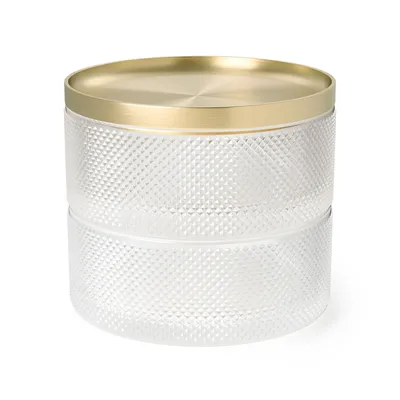 Produktbild von Umbra Tesora Schmuckkasten, Schmuckdose, Aufbewahrung, Ablage, Messing/Glas, Ø 15 cm, 1013238-104