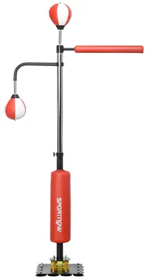 Obrázok produktu pre SPORTNOW Boxovací stojan 140–205 cm Boxovací vak so speedbálmi, reflexnou tyčou a podstavcom s prísavkami