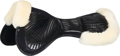 Produktbild von Acavallo Close Contact Gel & Memory Foam Halfpad Lammfell Schwarz/ Natur Onesize