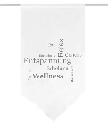 Voile-Vorhang mit Buchstabenprint, 100x60 cm, Grau