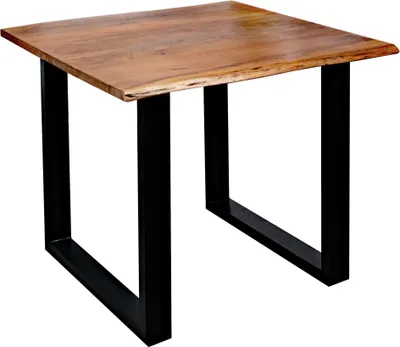 Produktbild von SAM® Esstisch Baumkante massiv Akazie nussbaumfarben 90 x 90 schwarz QUINN