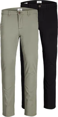 Produktbild von JACK & JONES Marco Dave Pk loose fit, heren chino, zwart olijfgroen