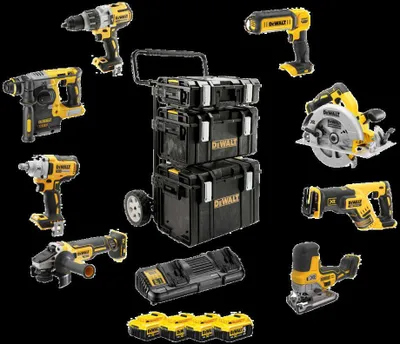 Produktbild von DEWALT DCK856P4 Akku Combopack, 18 V / 5 Ah (8-tlg.)
