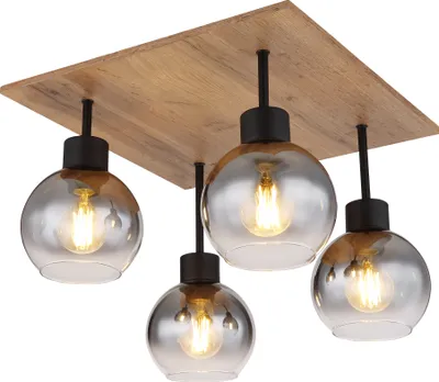 Produktbild von Globo Lighting Deckenleuchte Metall schwarz matt, 4x E27
