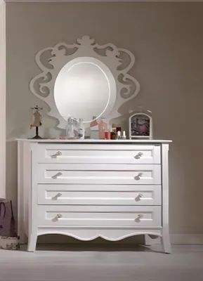 Obrázok produktu pre Moderná biela drevená komoda, elegantný úložný priestor, nadčasový dizajn