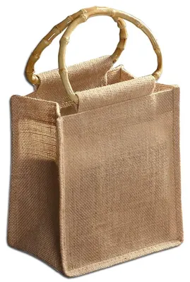 Produktbild von Jute- und Bambus-Tasche mit Tragegriffen