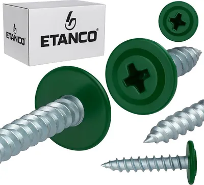 Produktbild von ETANCO GM-S selbstschneidende Blechschrauben Flachkopf RAL 6005 Moosgrün 4,2 x 19 mm 250 Stk.