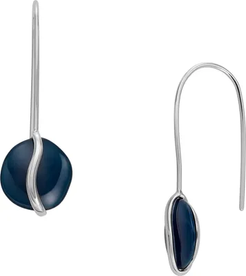 Produktbild von Mode Stahl Ohrringe mit blauem Glas Sea Glass SKJ1812040