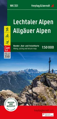 Obrázok produktu pre Lechtalské Alpy - Allgäuské Alpy, turistická, cyklistická a rekreačná mapa 1:50 000, freytag & berndt, WK 351