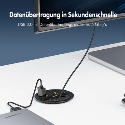 Produktbild von GRAUGEAR USB 3.0 Tisch Hub mit Audio- und Mikrofonanschluss
