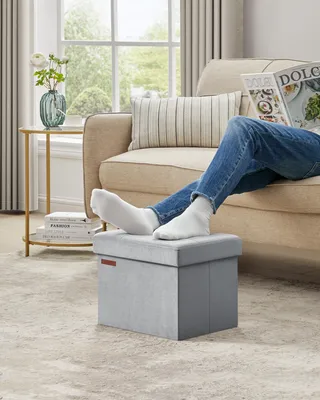 Obrázek produktu pro SONGMICS Lavice s úložným prostorem, skládací sedací truhla, úložný box s víkem, podnožka, 31 x 41 x 31 cm, nosnost do 130 kg, do předsíně, obývacího pokoje