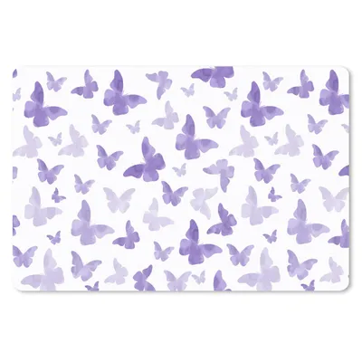Produktbild von MuchoWow® Schreibtischunterlage Schmetterling - Lila - Muster 60x40 cm - XXL Mauspad - Großes Mauspad