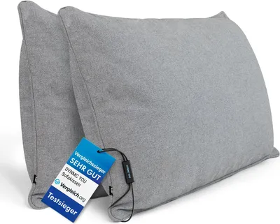 Produktbild von DYNMC you Sofakissen mit Füllung und Bezug - 2er Set 40x70cm mit Viel Füllung - VERGLEICHSSIEGER  - Rückenkissen mit  Baumwoll-Bezug - Bequeme Dekokissen - Couchkissen Grau