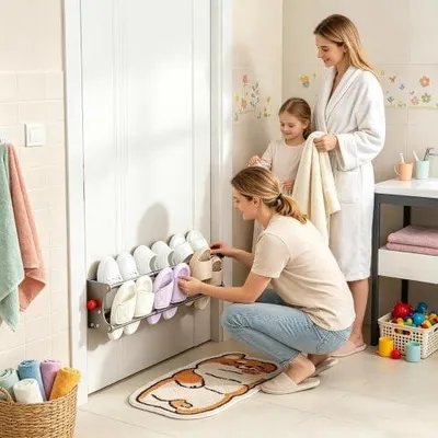 Produktbild von Schuhhalter für Türen | Magnetischer, teleskopischer Organizer mit zwei Ebenen | Schuhaufbewahrung an Türen für Zuhause, Bad, Hotel, Wohnheim, Wohnung und Schlafzimmer
