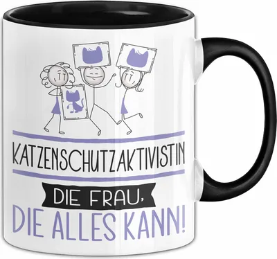 Produktbild von Katzenschutzaktivistin Geschenk Tasse Becher Die Frau Die Allen Kann Geschenkidee für eine Katzenschutzaktivistin Lustig (Schwarz)
