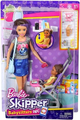 Produktbild von Mattel FJB00 - Barbie - Skipper Babysitters Puppen und Kinderwagen Spielset