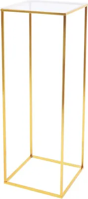 Immagine prodotto di Portafiori e piante - Piedistallo/colonna da terra - Altezza 80 cm - Acrilico e metallo - Decorazione per matrimoni - Oro