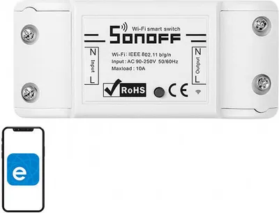 Immagine prodotto di Sonoff BASICR2 controller per la luce domestica intelligente Bianco cablato e wireless