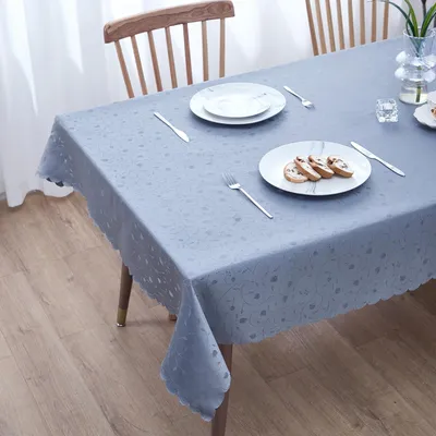 Tischdecke rund, wasserabweisend, Lotuseffekt, 130x220 cm, grau