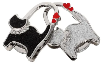 Produktbild von Katzenförmige Taschenhaken aus Metall, faltbarer Handtaschenhalter für den Tisch, platzsparend und tragbar, 2 Stück