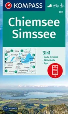 Produktbild von KOMPASS Wanderkarte 792 Chiemsee, Simssee 1:25.000