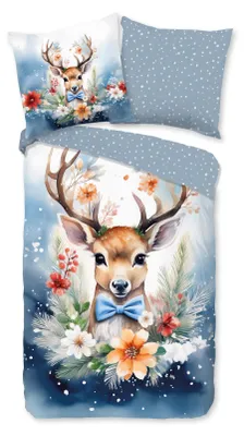 Produktbild von Good Morning Flanell-Bettwäsche-Garnitur Cupid Farbe Blau Größe 135x200+80x80