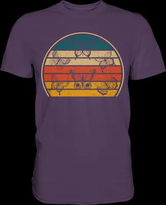 Produktbild von Retro Schmetterling T-Shirt – Urban Purple / 3XL