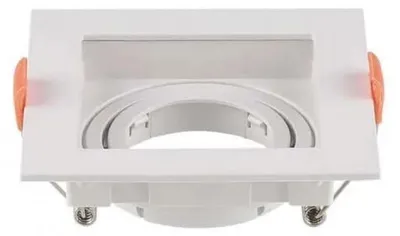 Immagine prodotto di V-TAC VT-933-W portafaretto led da incasso quadrato faretto GU10 colore bianco in policarbonato 95x95mm sku 6656
