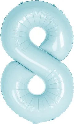 Produktbild von Oblique Unique Folien Luftballon mit Zahl 8 für Kinder Geburtstag Junge Jungen Jubiläum Party Deko Ballon hellblau