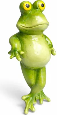 Immagine prodotto di Divertente rana decorativa in poliresina – sfacciata e decorativa (13 cm)