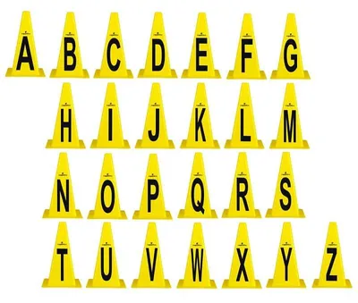 Image de Cônes en plastique inSPORTline avec lettres de l'alphabet, 23 cm